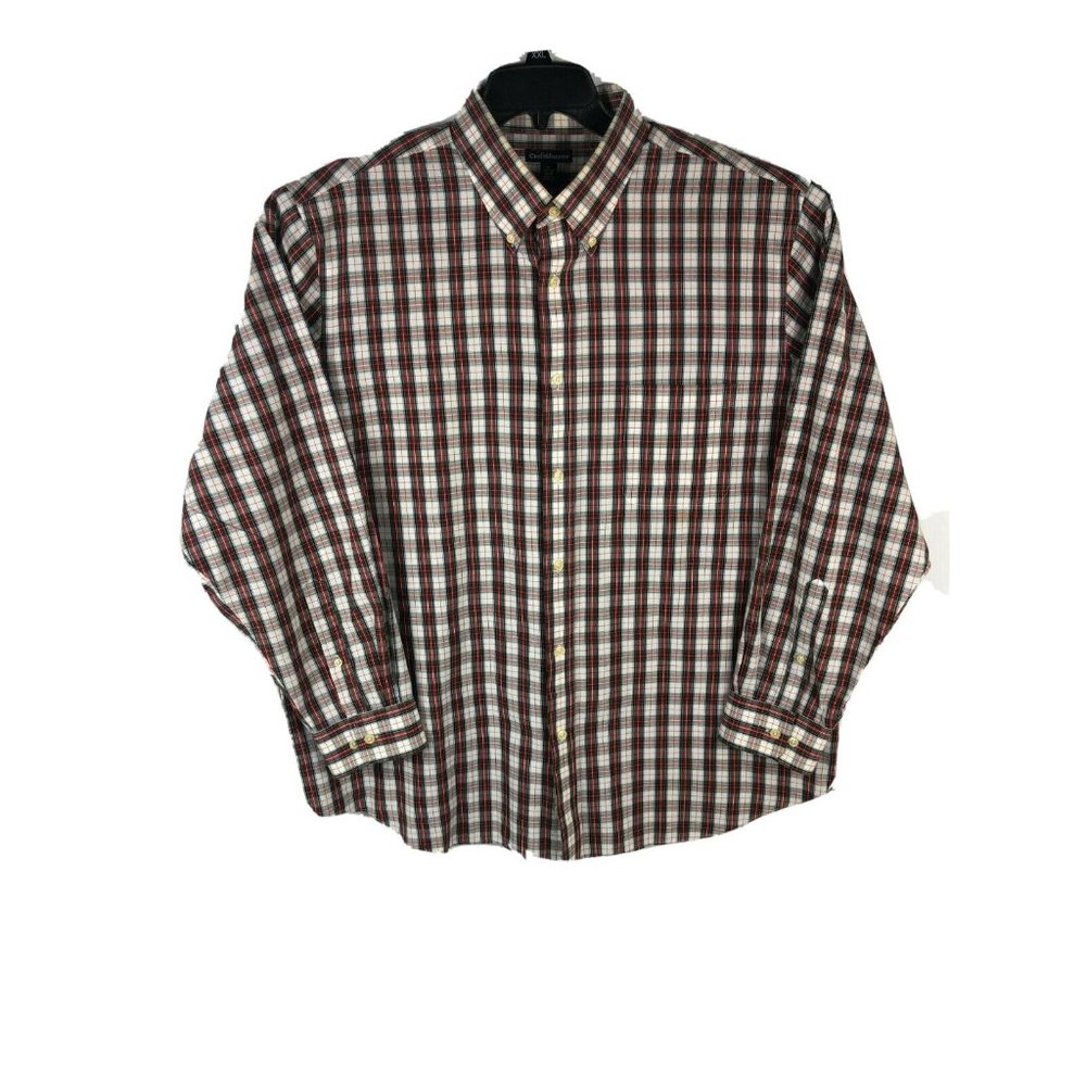 Croft Barrow Men's XL Long Sleeve Button Up Multicolor Cotton Blend Shirt A21